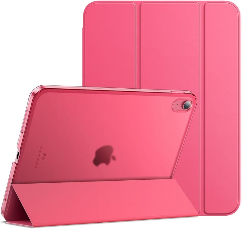 JETech iPad 11. és 10. generáció (2025/2022) tok - vékony kemény hátlap, állvánnyal, rózsaszín - pink