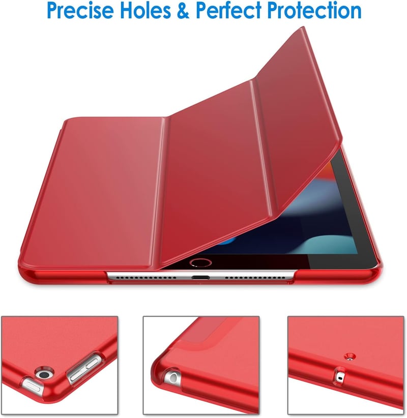 JETech iPad 9/8/7 (10.2") Tok Autó Alvó Funkcióval Piros