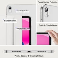 Husă JETech pentru iPad (A16) generația 11/10, carcasă spate rigidă, subțire, cu suport, funcție auto sleep/wake - alb 3