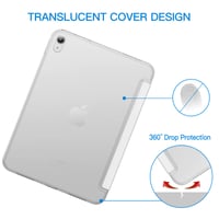 Husă JETech pentru iPad (A16) generația 11/10, carcasă spate rigidă, subțire, cu suport, funcție auto sleep/wake - alb 4