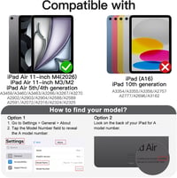 JETech iPad Air 11" M4/M3/M2 és 10.9" 5/4 generációs tok ceruzatartóval, fekete - black 2