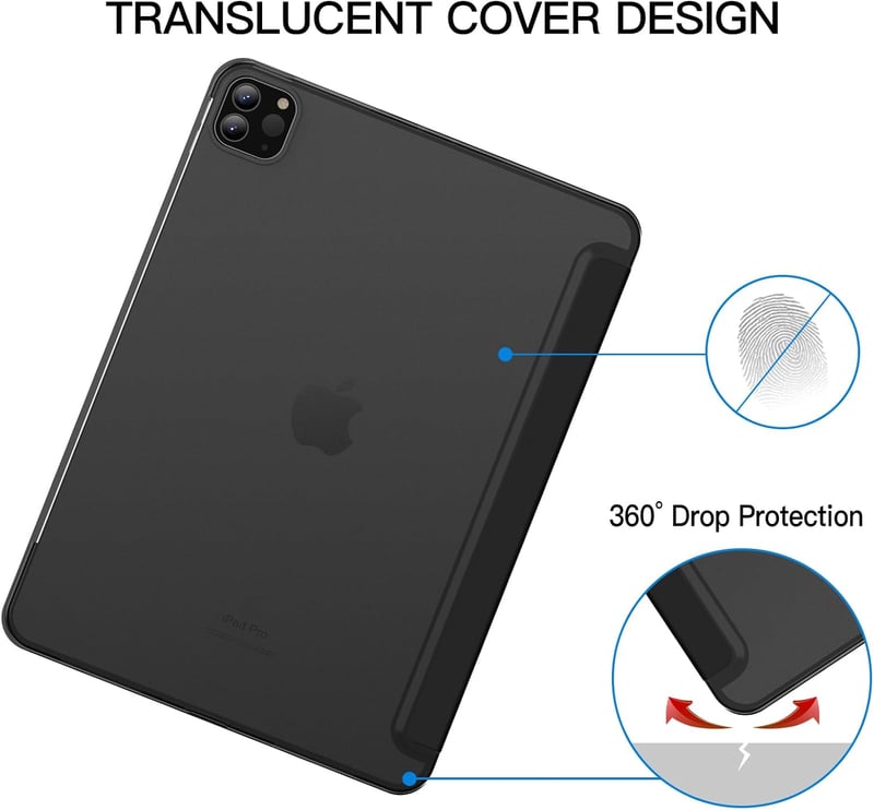 JETech iPad Pro 11" (2018) Tok Apple Pencil Tartóval, Smart Cover Fekete - black