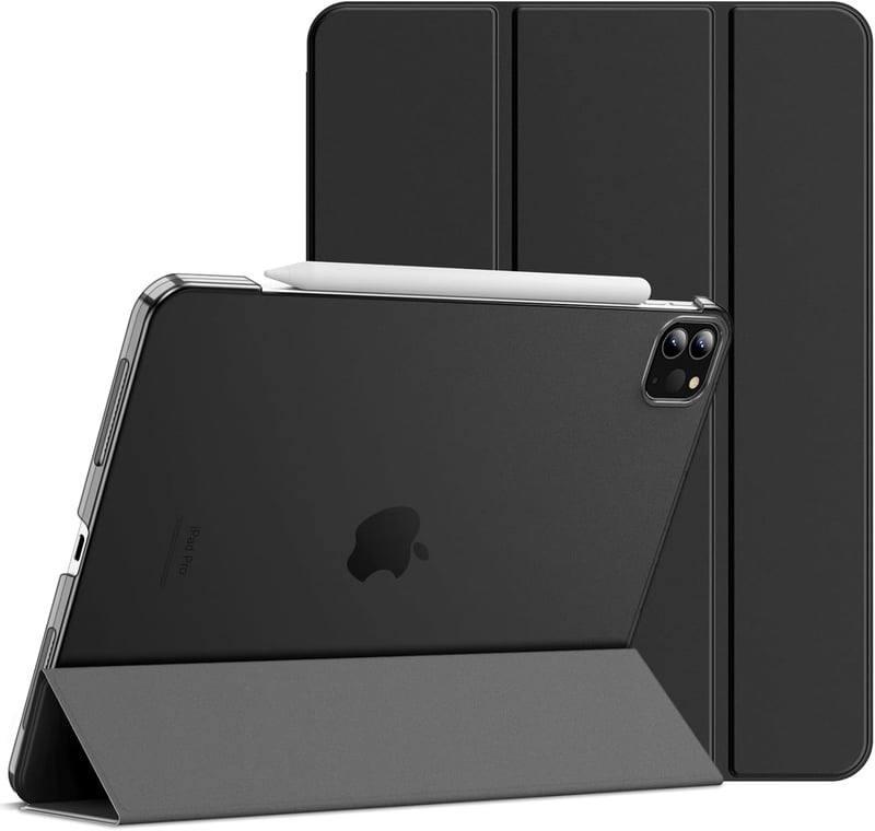 JETech iPad Pro 11" (2018) Tok Apple Pencil Tartóval, Smart Cover Fekete - black