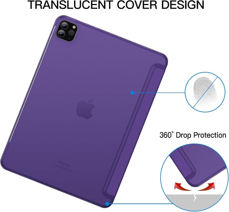 JETech iPad Pro 11" Tok 2022/2021/2020/2018 Ceruzatöltés Támogatás Lila