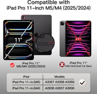 JETech iPad Pro 11" (M4/M5, 2024/2025) tok tolltartóval, átlátszó hátlappal - fekete 2