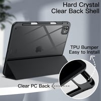 JETech iPad Pro 11" (M4/M5, 2024/2025) tok tolltartóval, átlátszó hátlappal - fekete 3