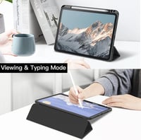 JETech iPad Pro 11" (M4/M5, 2024/2025) tok tolltartóval, átlátszó hátlappal - fekete 7