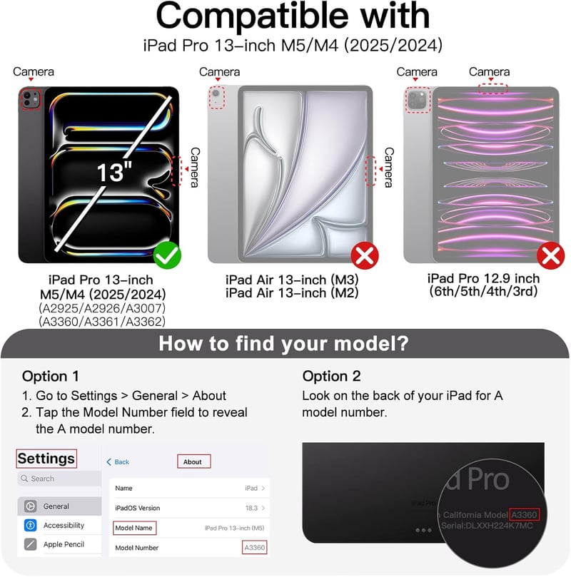 JETech iPad Pro 13" M5/M4 Tok Tolltartóval, Ütésálló Védelem, Sötétkék