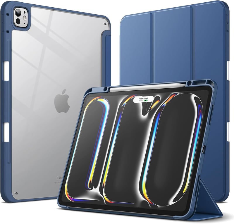 JETech iPad Pro 13" M5/M4 Tok Tolltartóval, Ütésálló Védelem, Sötétkék
