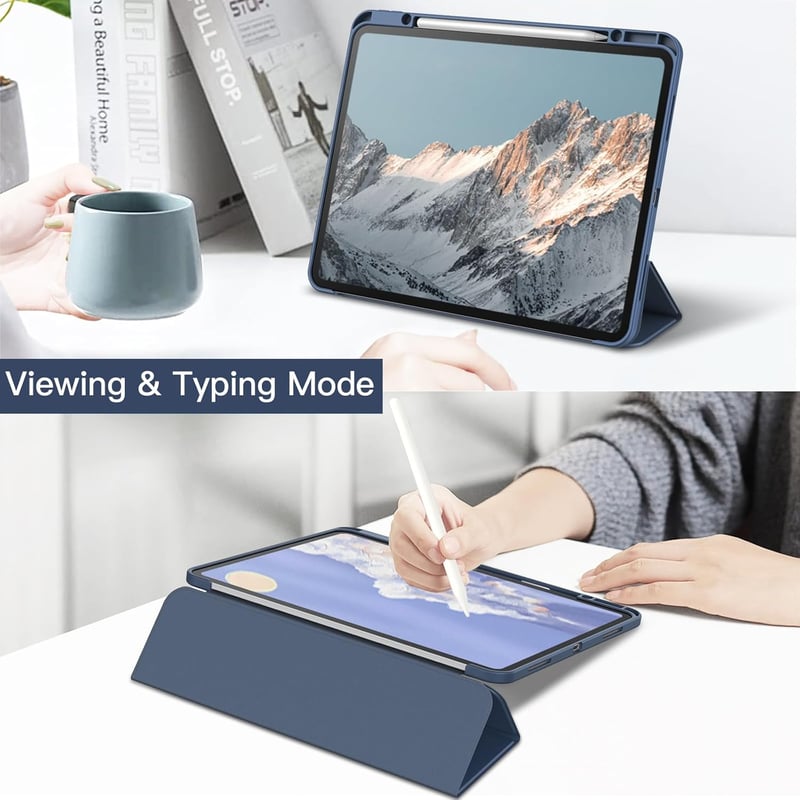 JETech iPad Pro 13" M5/M4 Tok Tolltartóval, Ütésálló Védelem, Sötétkék
