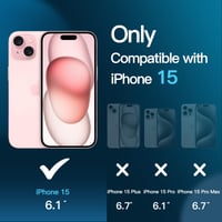 Ochranné tvrdené sklo na displej JETech pre iPhone 15, kompatibilné s krytmi, HD priehľadné - 2 ks 2