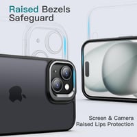 JETech puzdro na iPhone 15 Plus so stojanom, čierne - ochranný zadný kryt so zabudovaným stojančekom 5