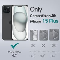 JETech puzdro na iPhone 15 Plus so stojanom, čierne - ochranný zadný kryt so zabudovaným stojančekom 2