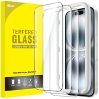 JETech iPhone 16 edzett üveg kijelzővédő behelyező eszközzel, HD, 3 db 1