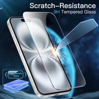 JETech Ochranná fólia na displej pre iPhone 16 – balenie 2 ks, ochrana z tvrdeného skla 5