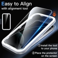 JETech iPhone 16 Pro Képernyővédő Fólia - 3 db-os Csomag, Edzett Üveg Kijelzővédő 4