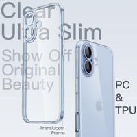 JETech iPhone 17 6.3" vékony tok kamera védelemmel, átlátszó minimalist hátlap Mist Blue - iPhone 17, Mist Blue 3