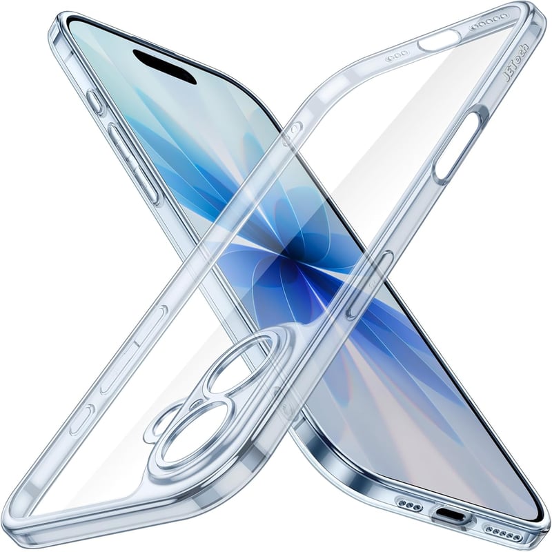 JETech iPhone 17 6.3" vékony tok kamera védelemmel, átlátszó minimalist hátlap Mist Blue - iPhone 17, Mist Blue