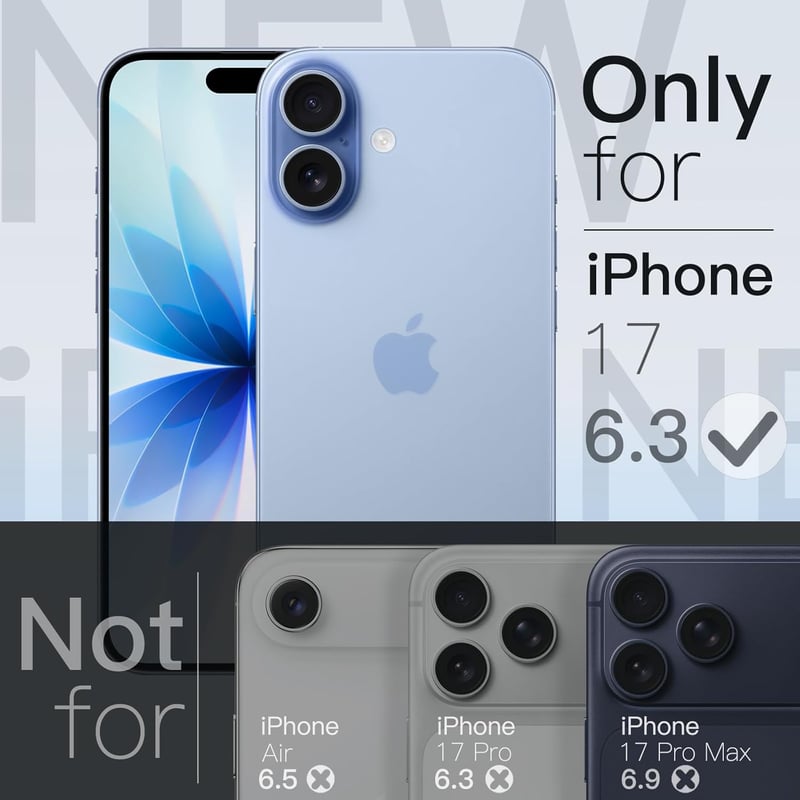 JETech iPhone 17 6.3" vékony tok kamera védelemmel, átlátszó minimalist hátlap Mist Blue - iPhone 17, Mist Blue