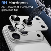 Ochranný kryt na šošovky fotoaparátu JETech pre iPhone 17 Pro Max, 9H tvrdené sklo, 1 ks – strieborný 4