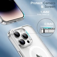 Husă magnetică JETech pentru iPhone 14 Pro, transparentă, compatibilă cu MagSafe 6