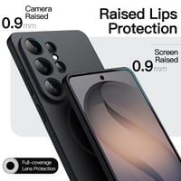 JETech Magnetický tenký kryt pre Samsung Galaxy S26 Ultra, kompatibilný s MagSafe, kompletná ochrana fotoaparátu, ultratenký matný povrch, čierny 6