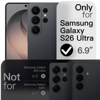 JETech Magnetický tenký kryt pre Samsung Galaxy S26 Ultra, kompatibilný s MagSafe, kompletná ochrana fotoaparátu, ultratenký matný povrch, čierny 2
