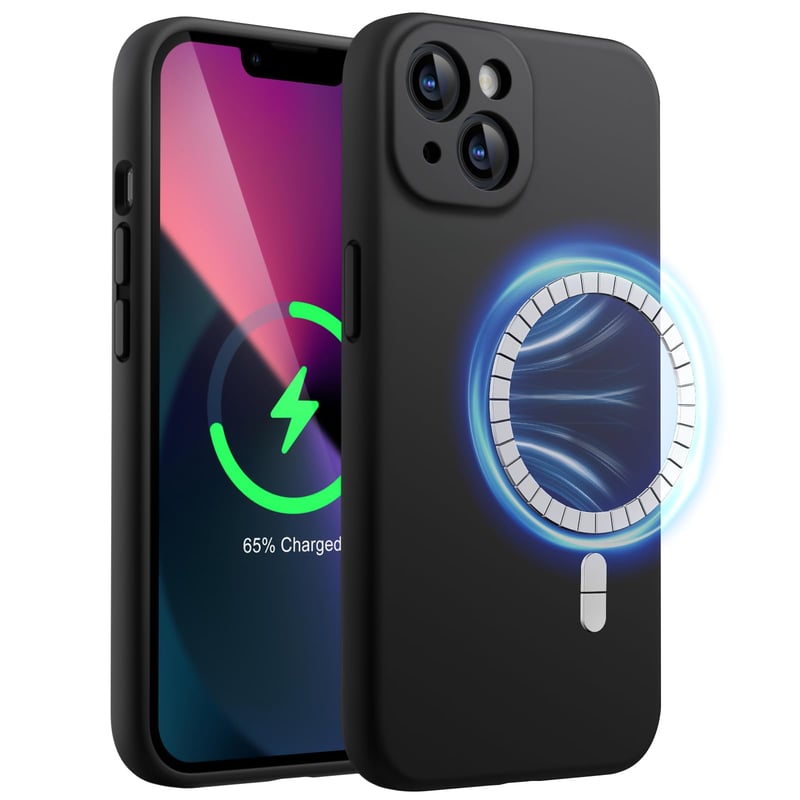 Husă din silicon magnetică JETech MagSafe pentru iPhone 13 - negru
