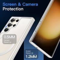 JETech MagSafe mágneses tok Samsung Galaxy S23 Ultra 5G-hez, átlátszó matt hátlap 6