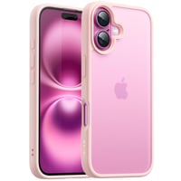 JETech matné puzdro na iPhone 16 (6,1") – bledo-ružové, polopriehľadný matný zadný kryt, vojenská úroveň ochrany proti nárazom, odolné voči odtlačkom prstov 1