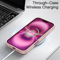 JETech matné puzdro na iPhone 16 (6,1") – bledo-ružové, polopriehľadný matný zadný kryt, vojenská úroveň ochrany proti nárazom, odolné voči odtlačkom prstov 6