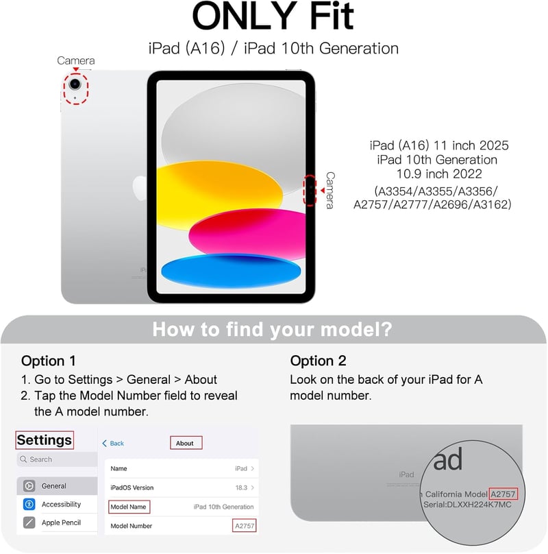 JETech iPad 11. 10. generáció tok ceruzatartóval, ütésálló védelem, állvánnyal - black