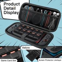 JETech Nintendo Switch 2 hordtáska 7,9" kemény tok utazáshoz fekete 5