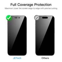 Ochranné sklo na displej JETech s funkciou súkromia pre iPhone 14 Pro, tvrdené sklo s 28° ochranou proti nahliadnutiu a ochranou fotoaparátu - 2 ks 4