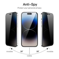 Ochranné sklo na displej JETech s funkciou súkromia pre iPhone 14 Pro, tvrdené sklo s 28° ochranou proti nahliadnutiu a ochranou fotoaparátu - 2 ks 2