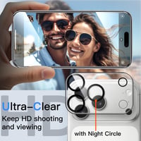 Ochranné sklo na displej JETech s ochranou fotoaparátu pre iPhone 17 Pro, tvrdené sklo, 2 ks 6