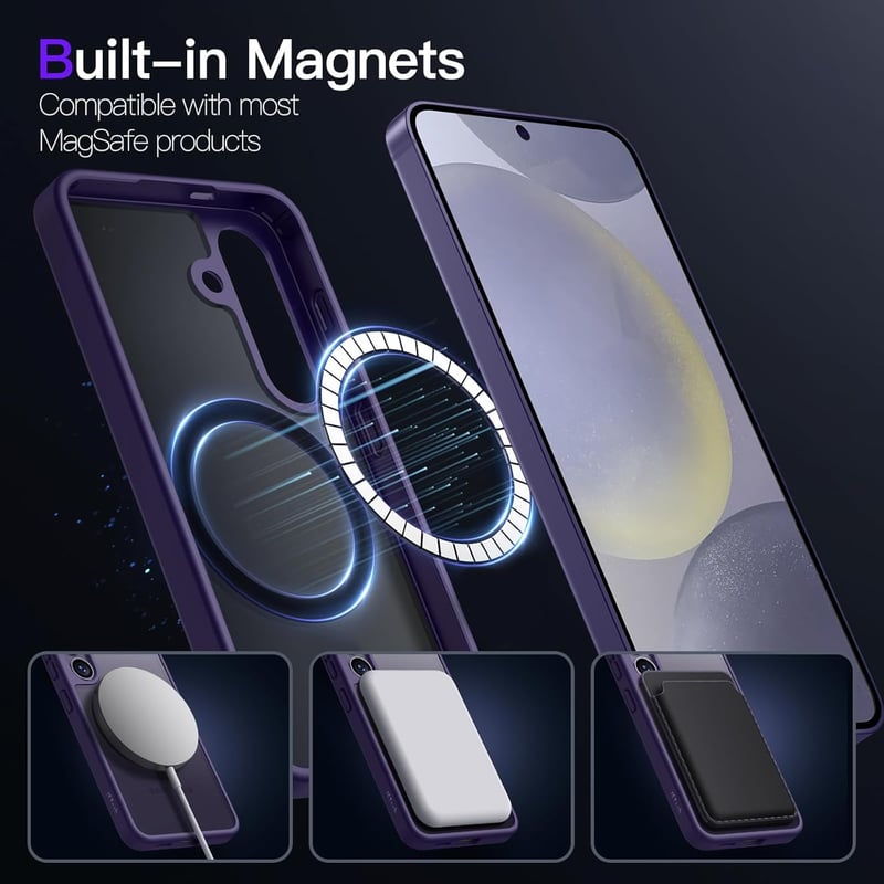 JETech Samsung Galaxy S24 5G mágneses tok, MagSafe kompatibilis, kobalt lila