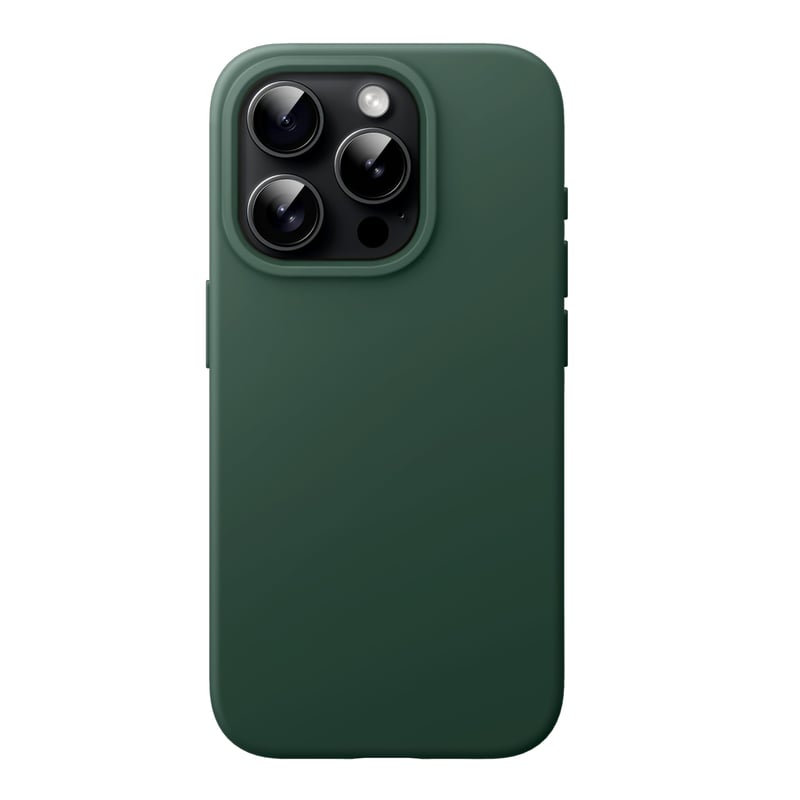 Silikónový kryt JETech pre iPhone 15 Pro 6,1 palca, kompletná ochrana, hodvábne jemný na dotyk, nárazuvzdorný, tmavozelená farba
