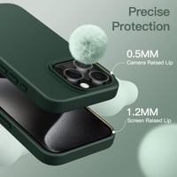 Silikónový kryt JETech pre iPhone 15 Pro 6,1 palca, kompletná ochrana, hodvábne jemný na dotyk, nárazuvzdorný, tmavozelená farba 5