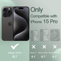 Silikónový kryt JETech pre iPhone 15 Pro 6,1 palca, kompletná ochrana, hodvábne jemný na dotyk, nárazuvzdorný, tmavozelená farba 2