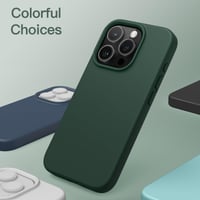 Silikónový kryt JETech pre iPhone 15 Pro 6,1 palca, kompletná ochrana, hodvábne jemný na dotyk, nárazuvzdorný, tmavozelená farba 6