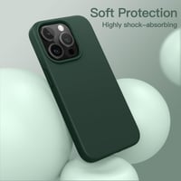 Silikónový kryt JETech pre iPhone 15 Pro 6,1 palca, kompletná ochrana, hodvábne jemný na dotyk, nárazuvzdorný, tmavozelená farba 4