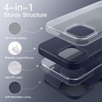 JETech szilikon tok iPhone 15 Pro készülékhez, ütésálló - kék 3