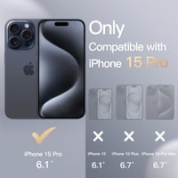 JETech szilikon tok iPhone 15 Pro készülékhez, ütésálló - kék 2
