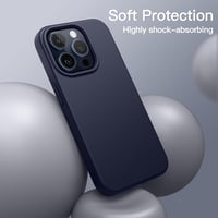 JETech szilikon tok iPhone 15 Pro készülékhez, ütésálló - kék 4