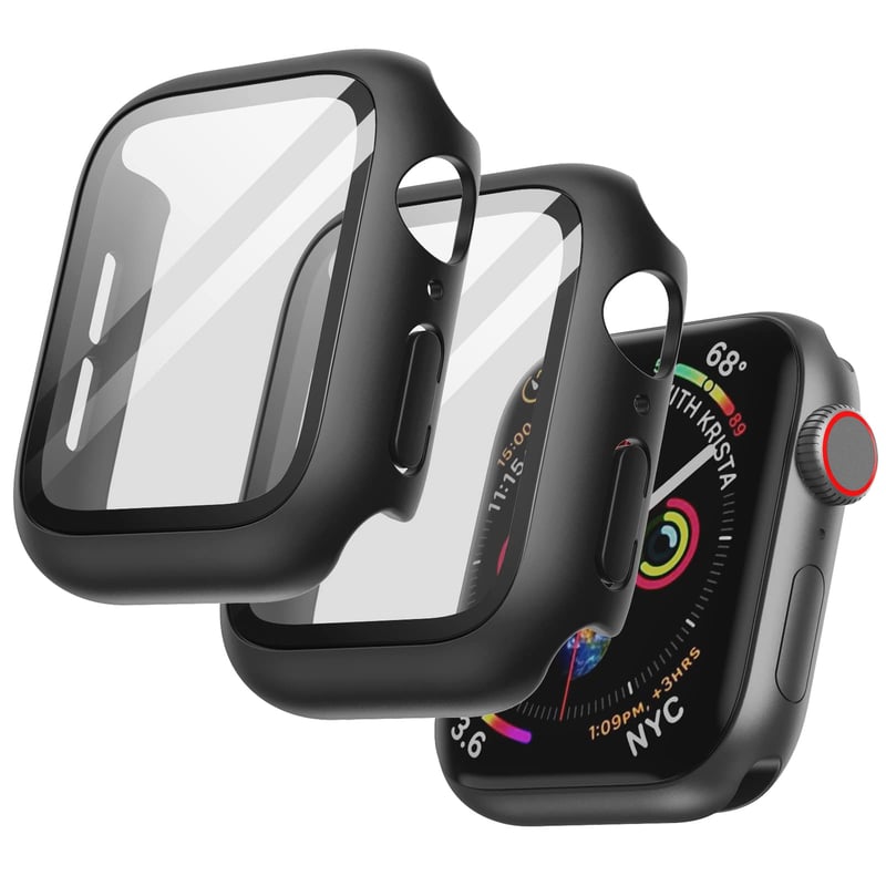 Husă JETech pentru Apple Watch SE 3/2/1, Series 6/5/4, 44 mm, negru