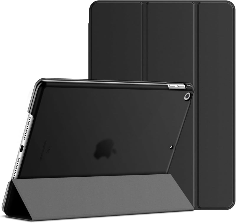 JETech iPad 9/8/7 (10,2") tok automatikus alvás/ébresztés funkcióval - fekete