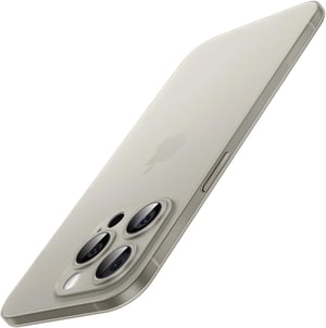 JETech iPhone 15 Pro ultratanka maska sa zaštitom za objektiv kamere, mat PP - prirodni titan