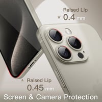 JETech iPhone 15 Pro ultravékony tok kameralencse-védelemmel, matt PP - természetes titán 4