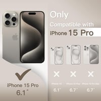 JETech iPhone 15 Pro ultravékony tok kameralencse-védelemmel, matt PP - természetes titán 2